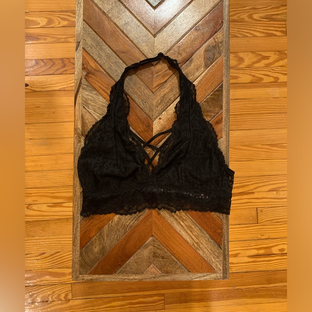Pink Victoria Secret Lace Bralette, Size: Medium, Color: Black, Brand New!!